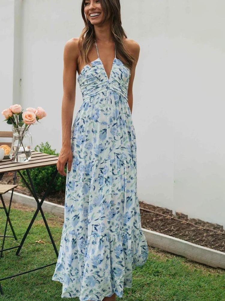 Blanca® | Halterneck Maxi Summer Dress With Floral Print - Image 6