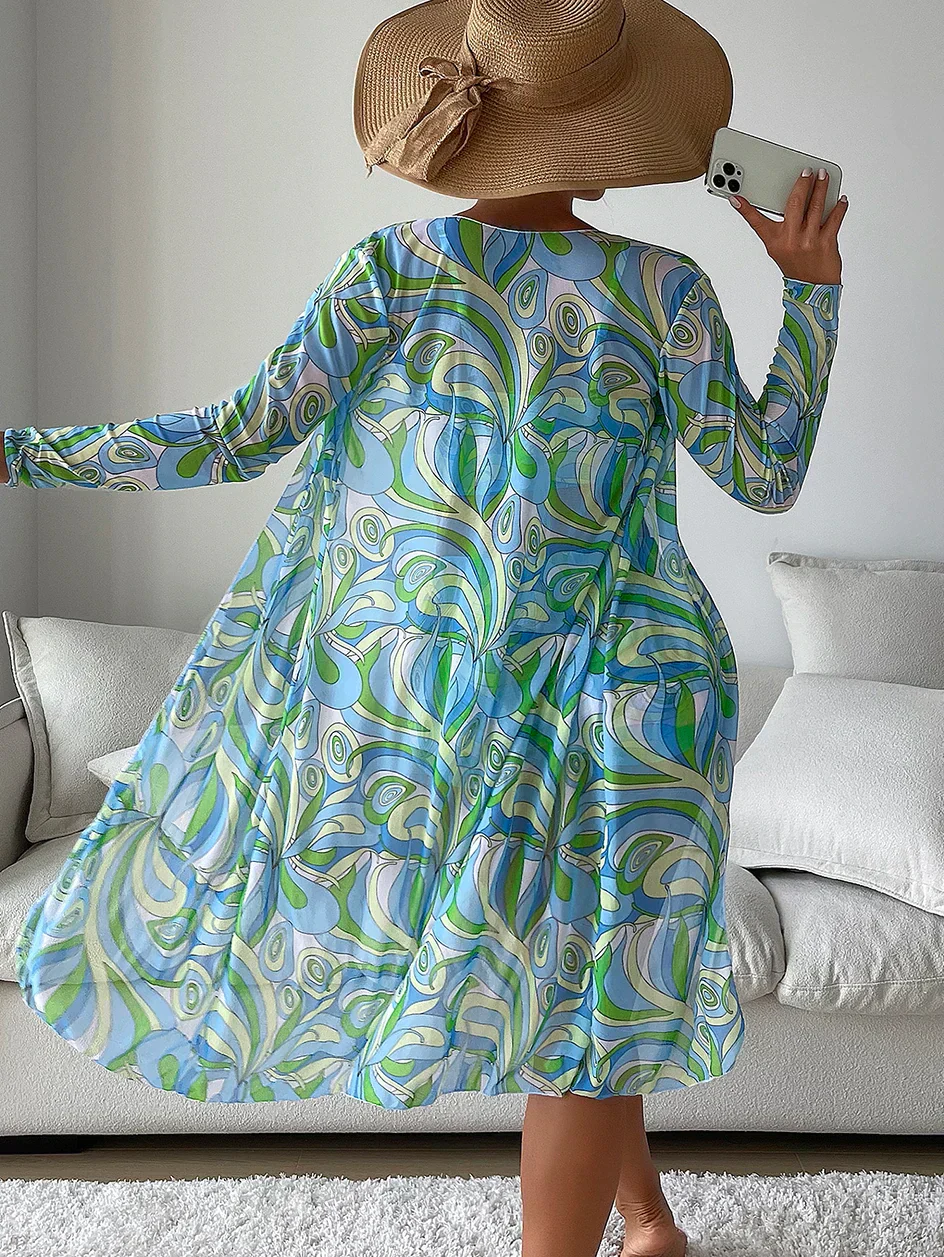 Boronia® | Printed High Waist Cover Up Bikini Set - Image 3