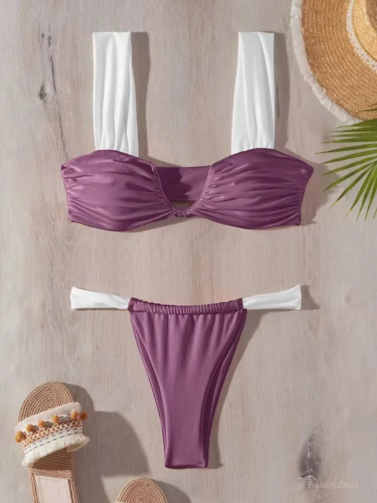 Braine® | Pleated V-Neck Bikini Set - Image 2