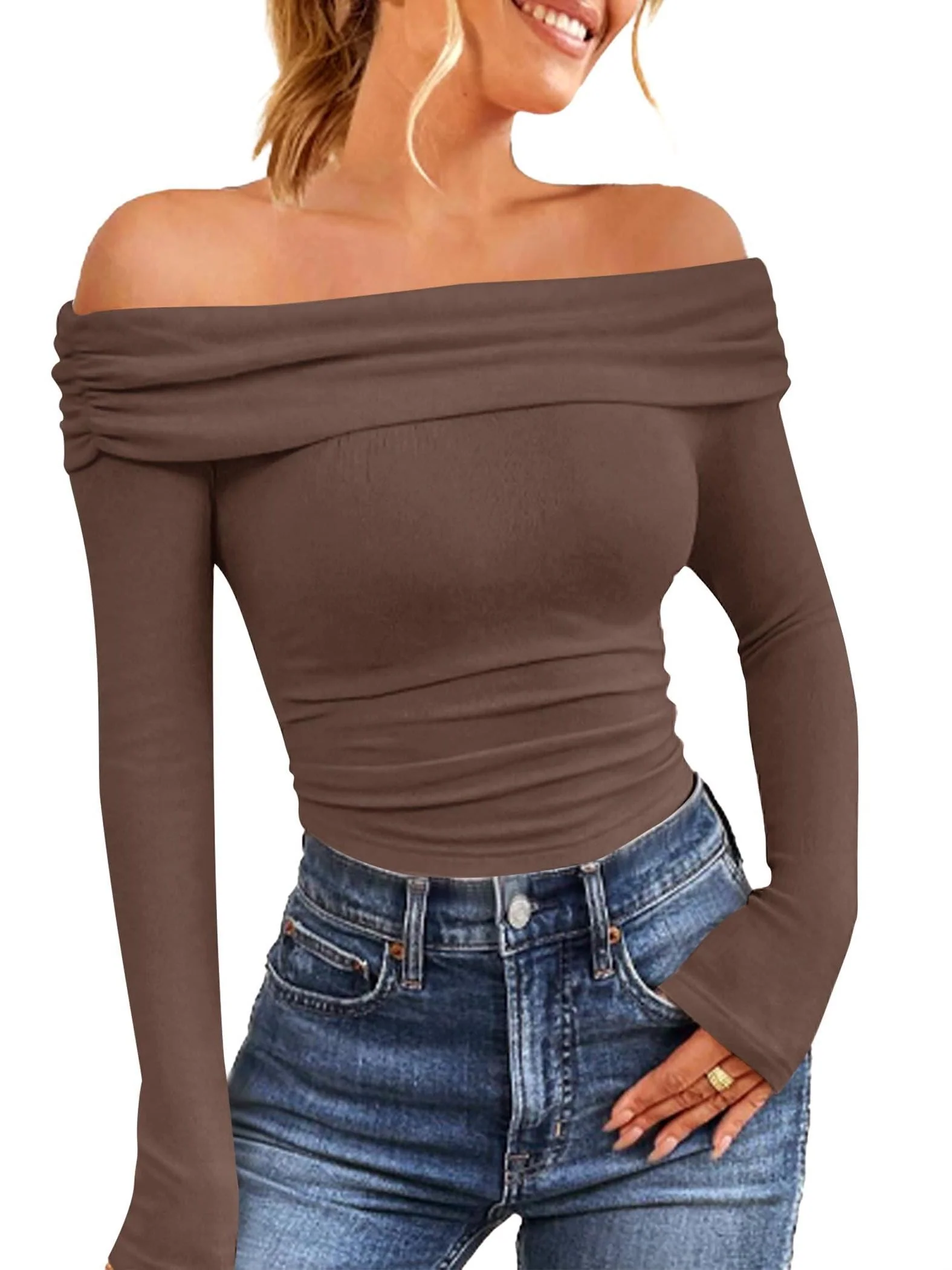 Breffni® | Off-Shoulder Long Sleeve Blouse - Image 8