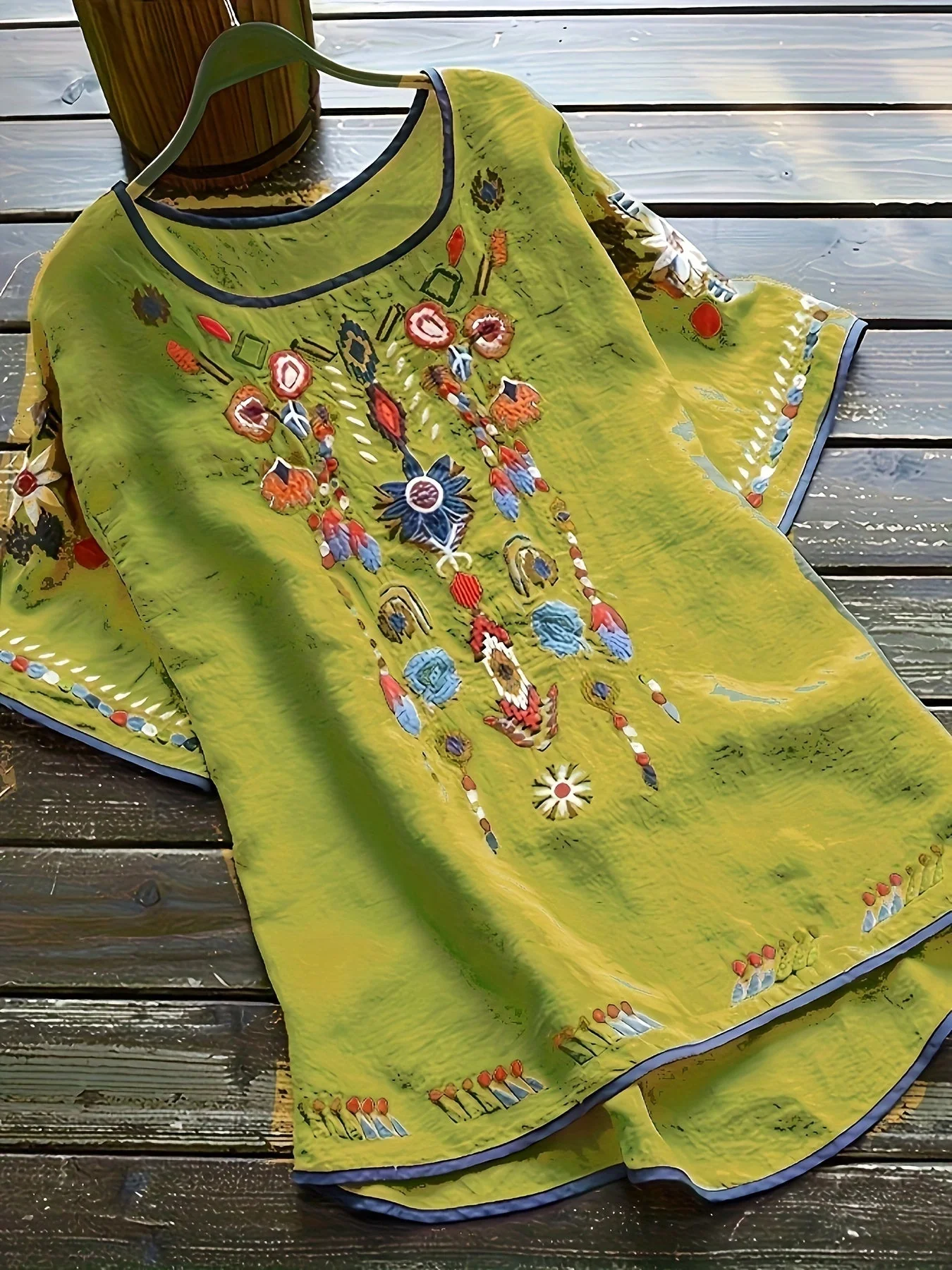 Brenley® | Embroidered Boho Blouse With High Low Hem - Image 10
