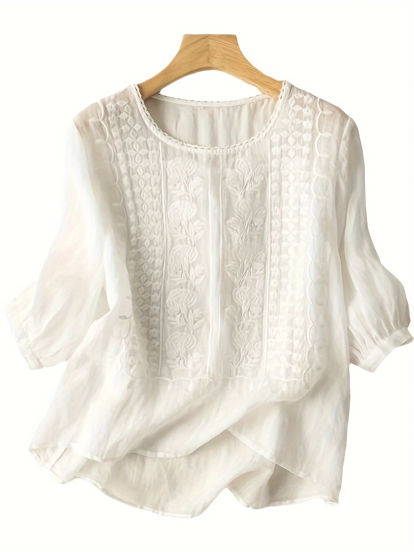Brenna® | Embroidered Floral Cotton Blouse - Image 2