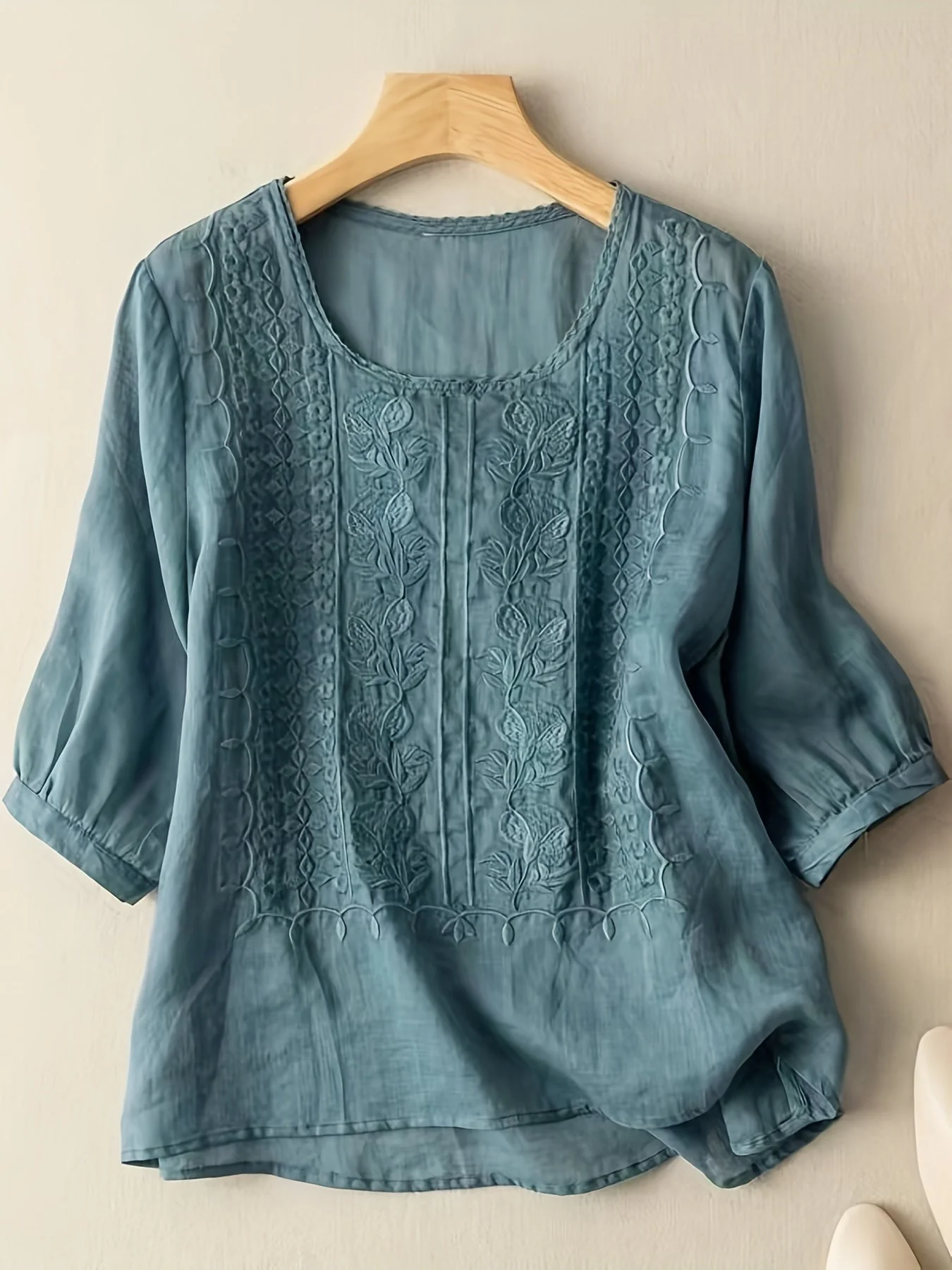 Brenna® | Embroidered Floral Cotton Blouse - Image 6