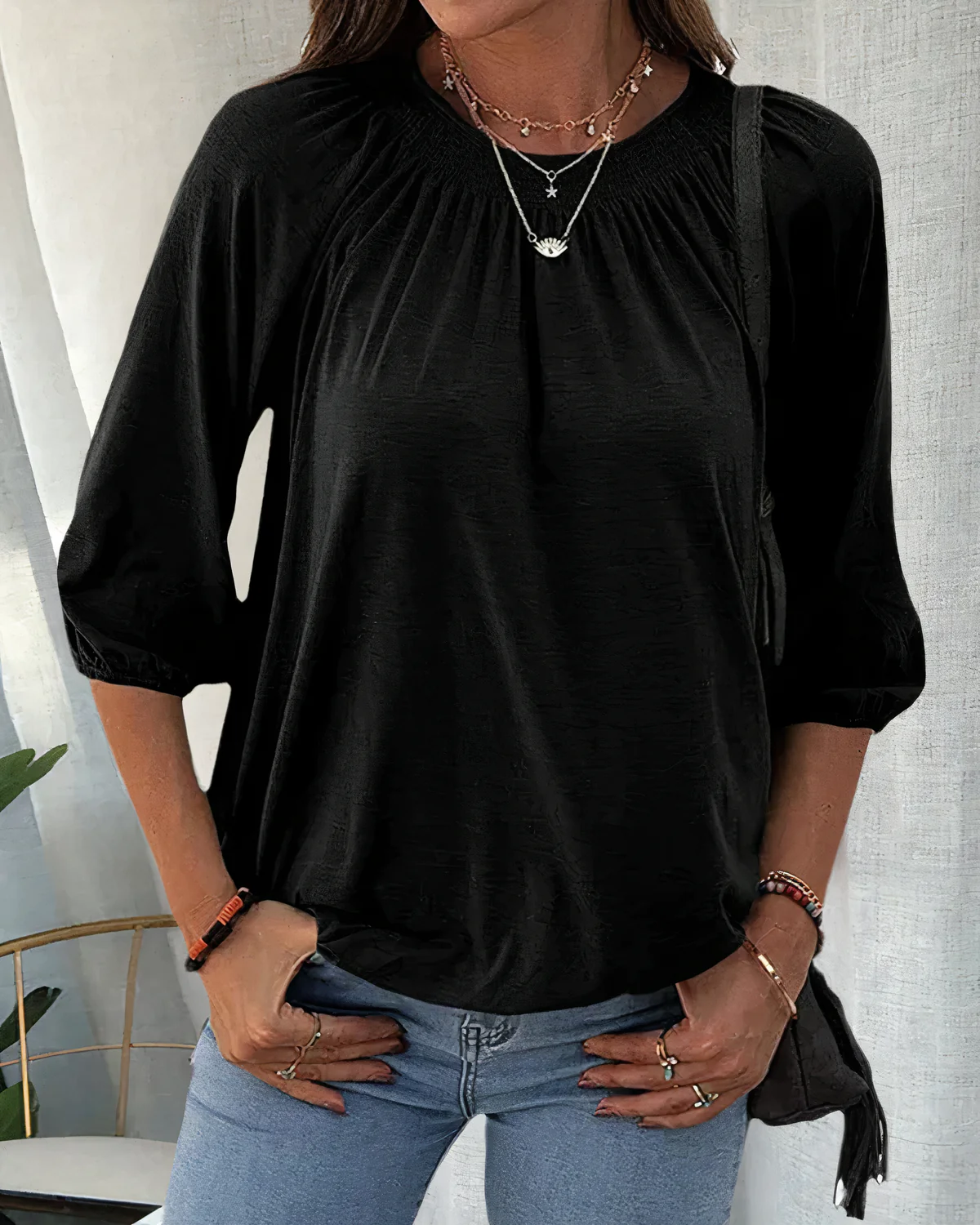 Bretislav® | Stylish Blouse With 3/4 Sleeves - Image 2