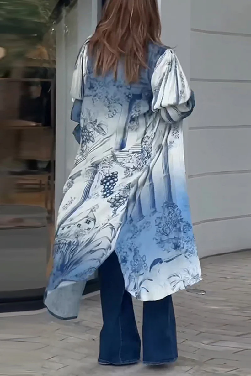 Brianna | Casual tops with a floral slit and cardigan collar - Image 4