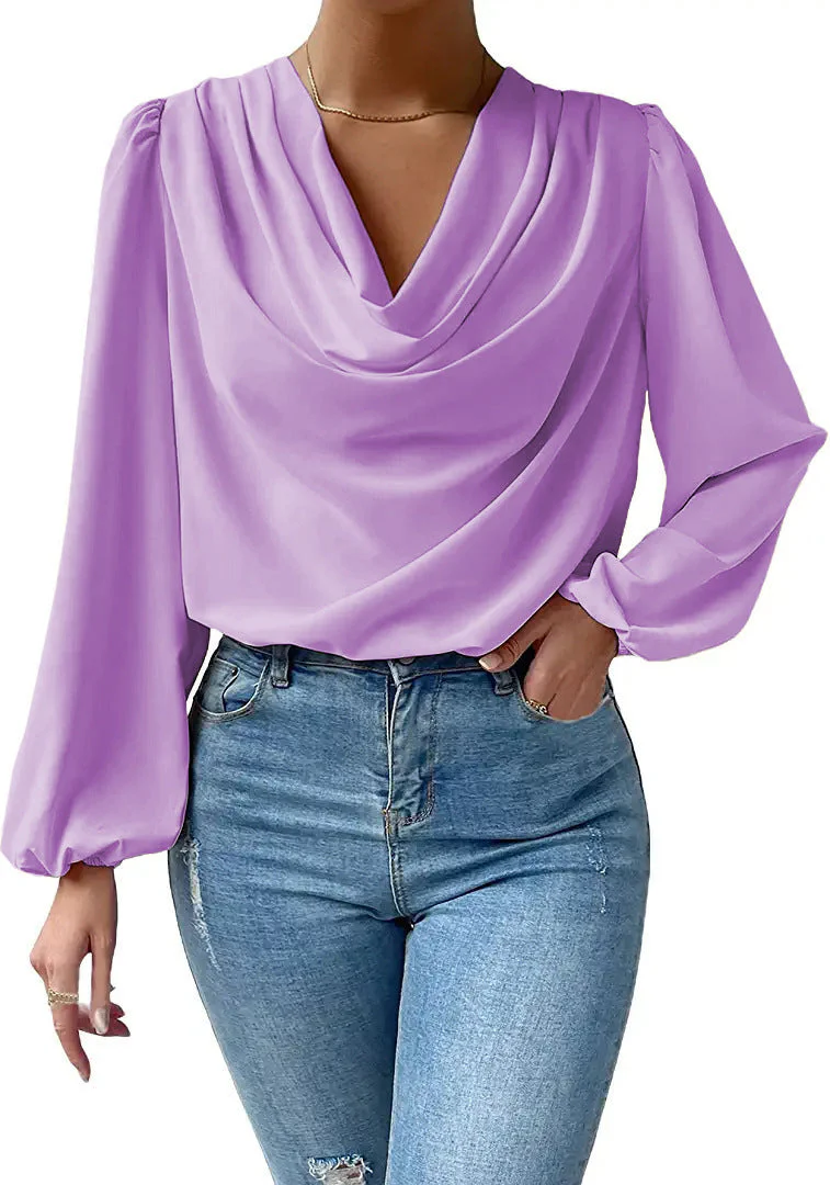 Briavoine® | Elegant Chiffon Blouse For Women With A Dove Ruffle And Long Sleeves - Image 4