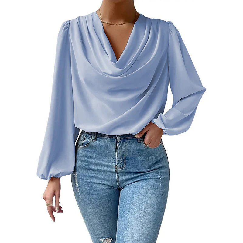 Briavoine® | Elegant Chiffon Blouse For Women With A Dove Ruffle And Long Sleeves - Image 5
