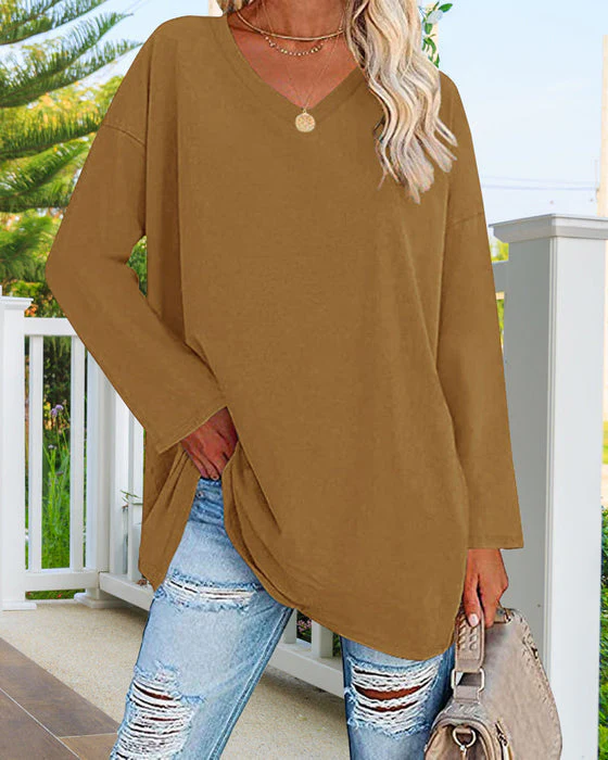 Briham® | Colorful Women'S Blouse With Long Sleeves And V-Neck - Image 4