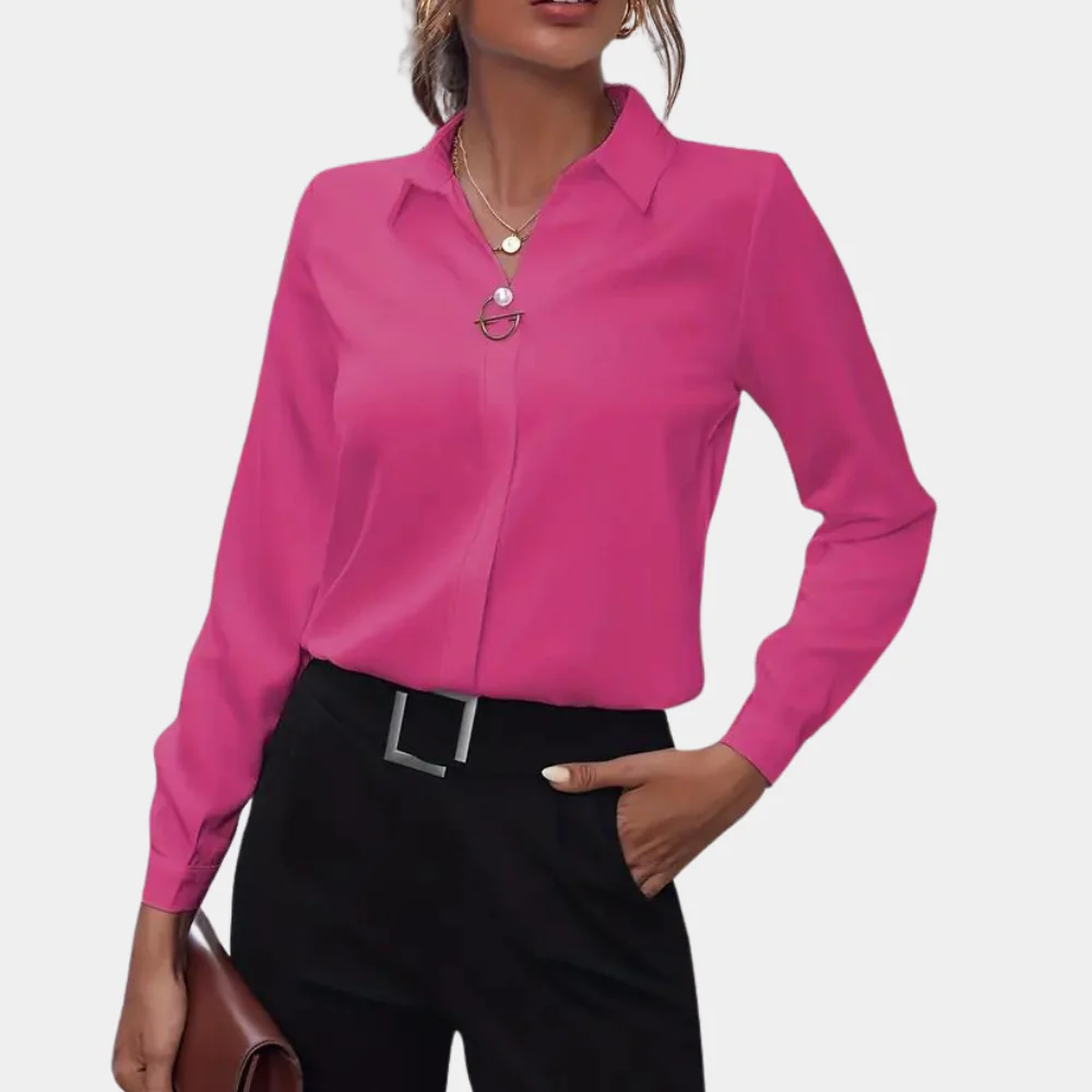Britany® | Sophisticated Blouse In Plain Color For Women - Image 3