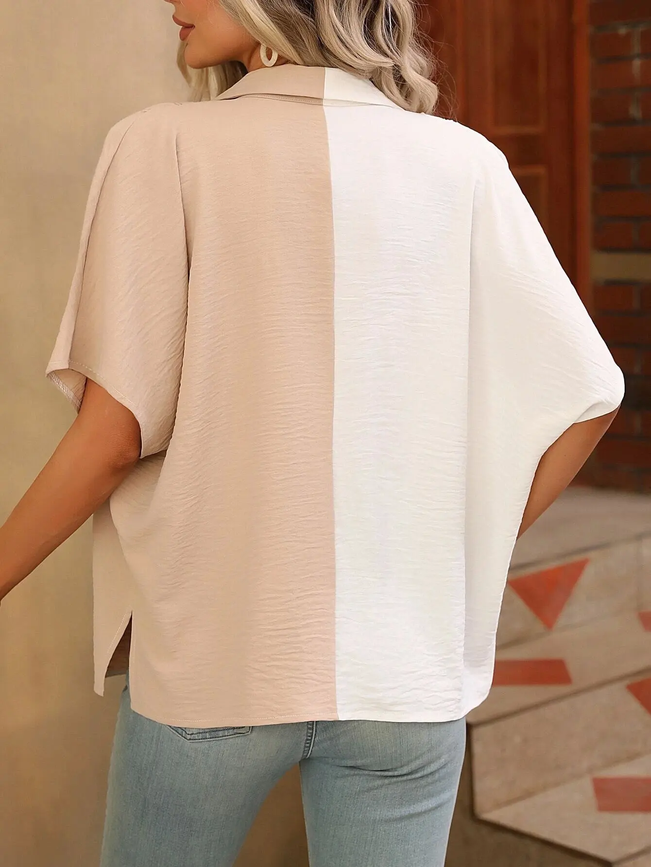 Bron® | Short Sleeve Blouse With Buttons - Image 3
