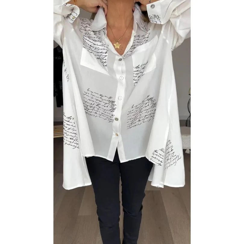 Broznan® | Stylish Blouse With Letter Print - Image 2