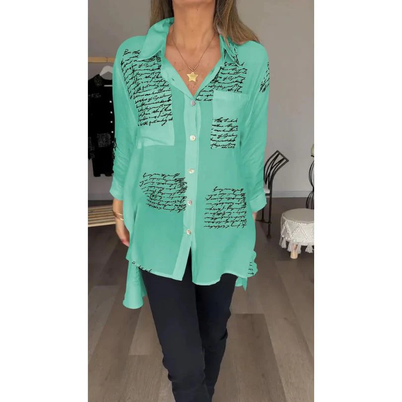 Broznan® | Stylish Blouse With Letter Print - Image 8