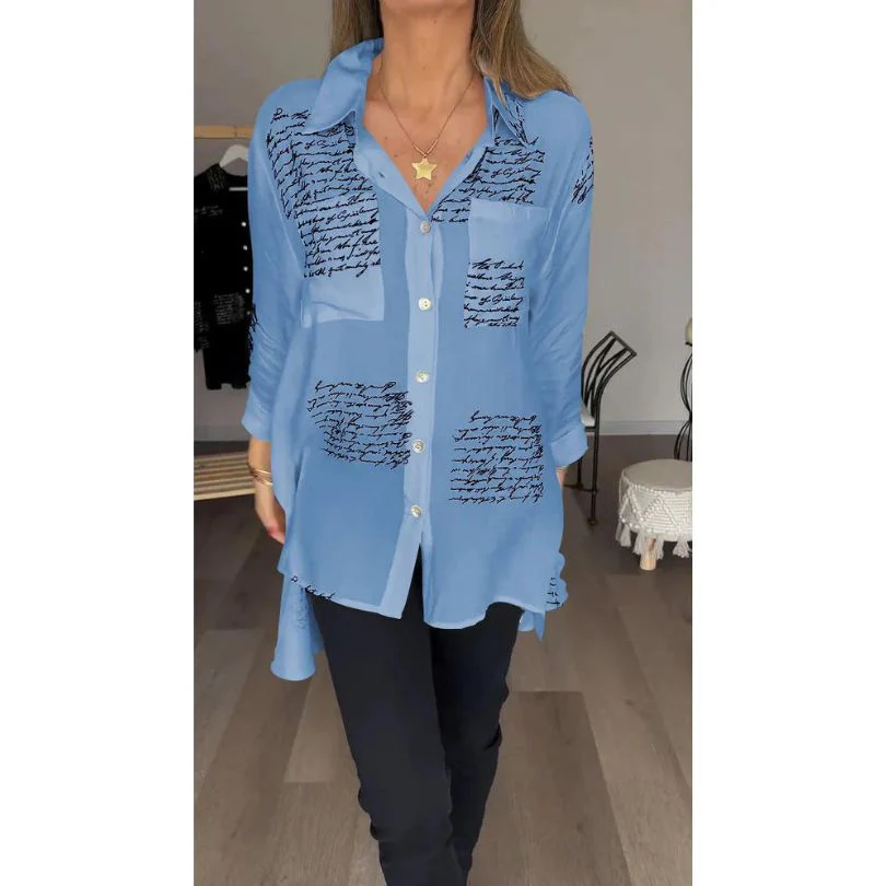 Broznan® | Stylish Blouse With Letter Print - Image 9