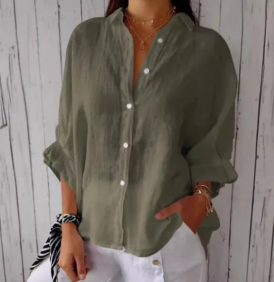 Brumfitt® | Blouse Made Of Cotton And Linen With A Button Placket - Image 5