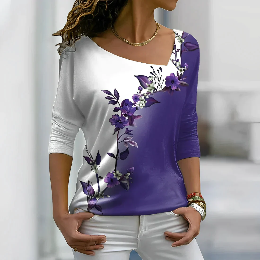 Brumm® | Floral Contrast Blouse - Image 3