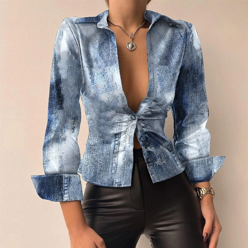 Brunhilda® | Figure-Hugging Shirt With Button Placket - Image 9