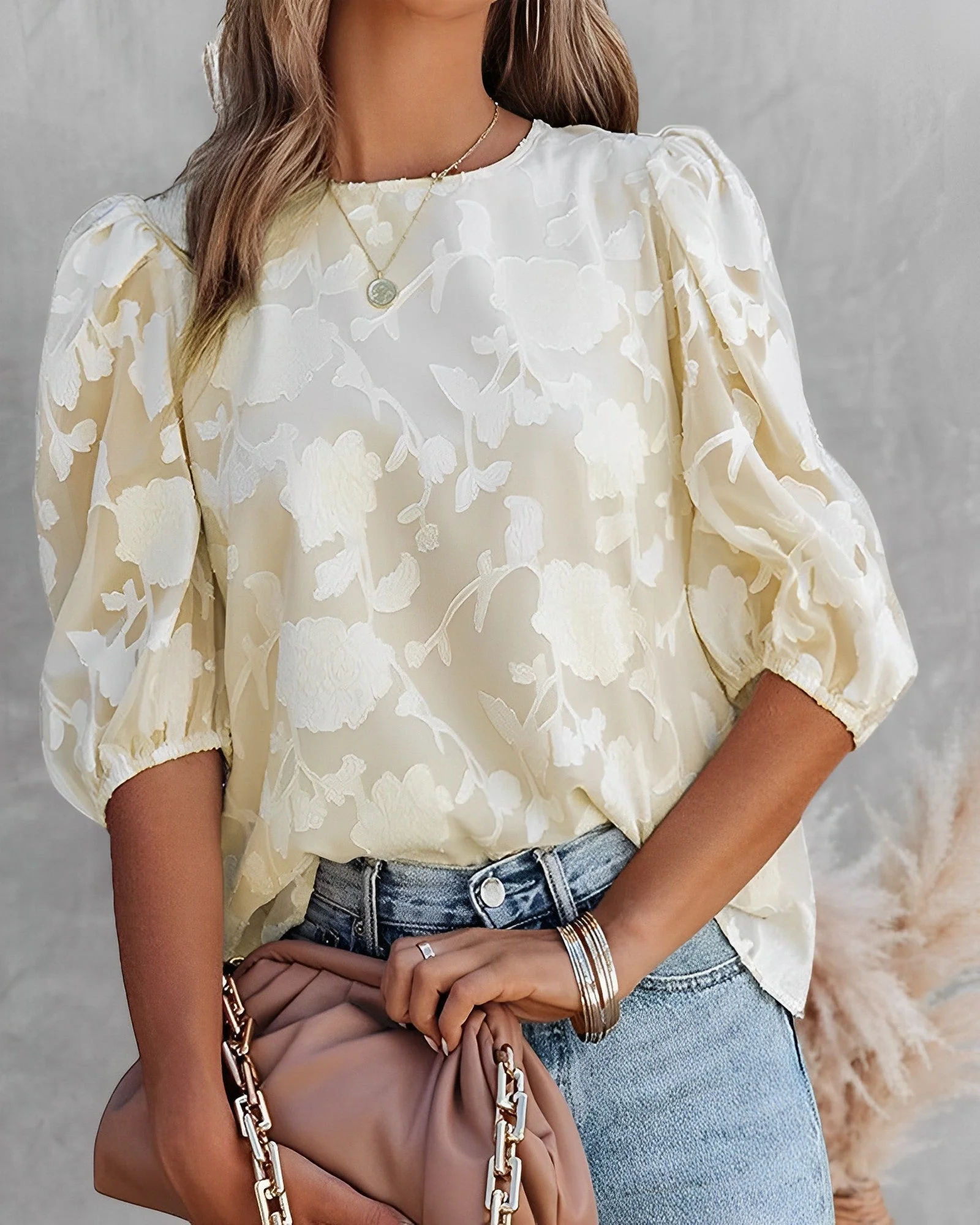 Brusilow® | Chiffon Shirt With Puff Sleeves - Image 7
