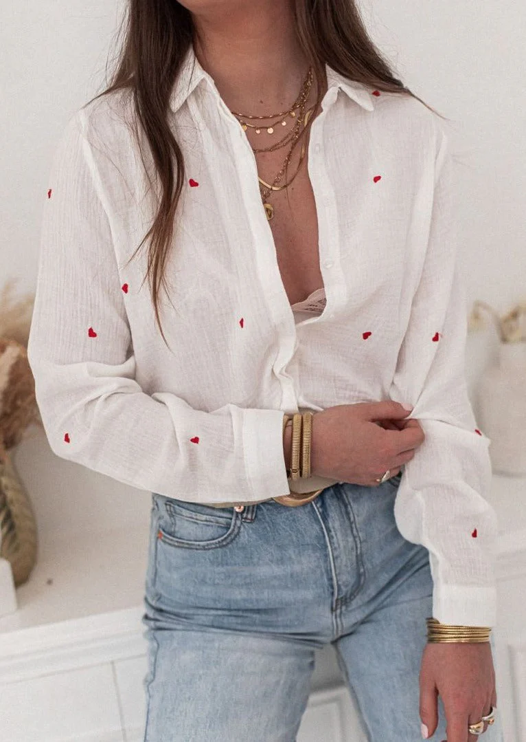 Brusokas® | Heidi Fashion Trend Blouse With Hearts - Image 3