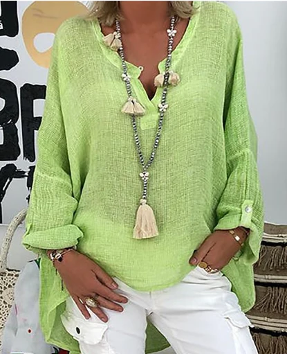 Brussell® | Fashionable Linen Blouse With Full Sleeves For Women - Image 5