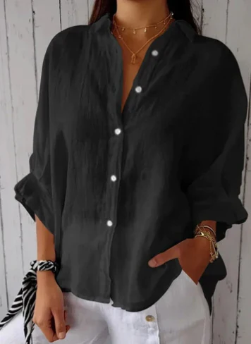 Brute® | Cotton-Linen Blouse With Button Closure - Image 2