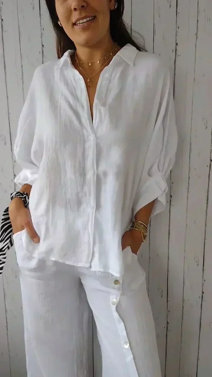 Brute® | Cotton-Linen Blouse With Button Closure - Image 3