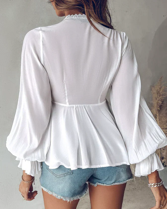 Bryanna® | Women'S Puff Sleeve Lace Top - Image 3