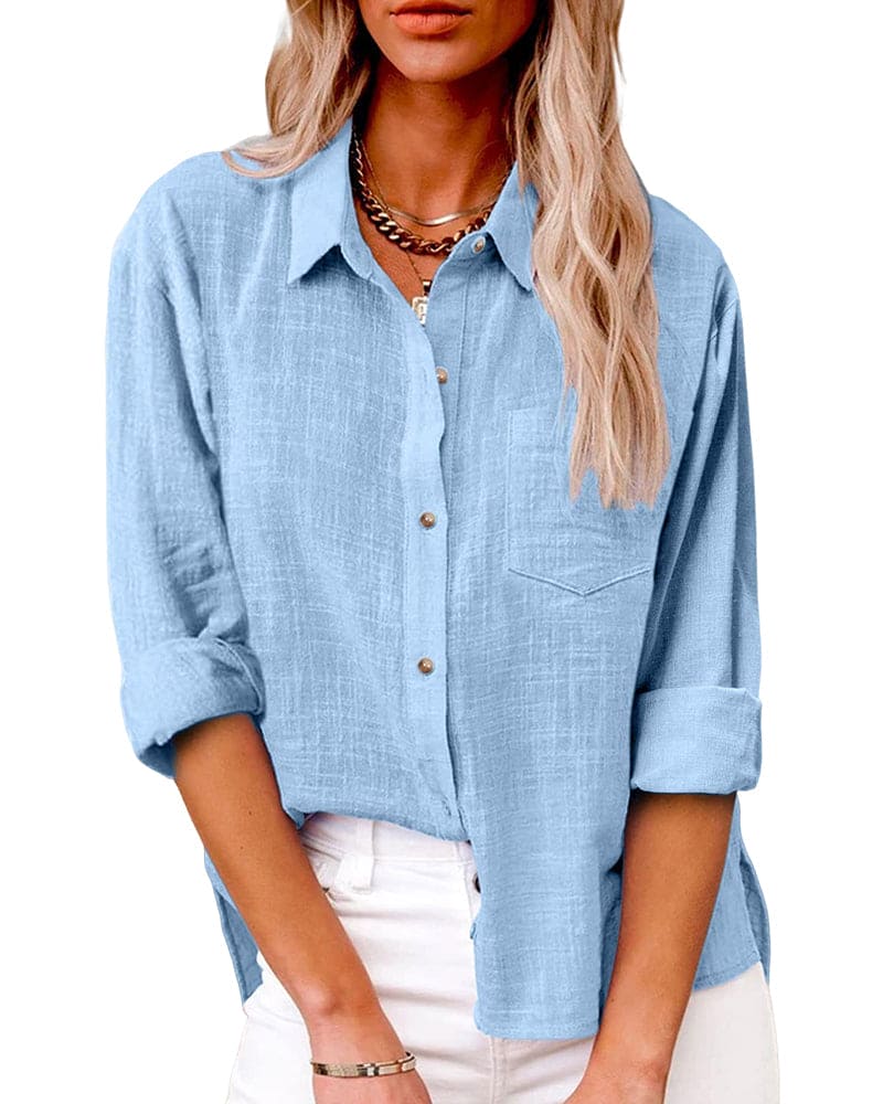 Bryatt® | Long Sleeve Linen Button Down Shirt For Women - Image 2