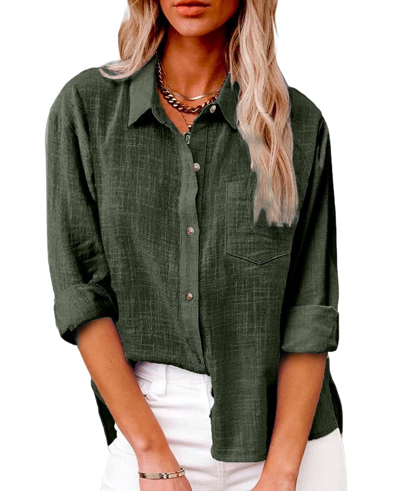 Bryatt® | Long Sleeve Linen Button Down Shirt For Women - Image 5