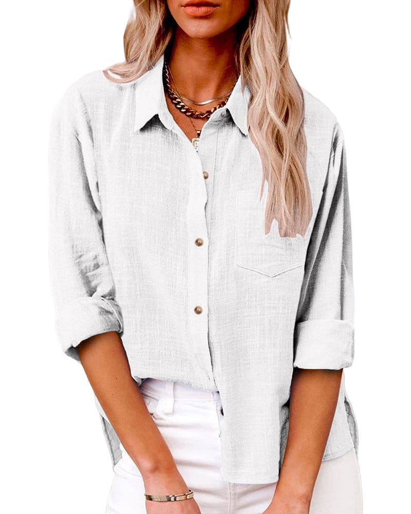 Bryatt® | Long Sleeve Linen Button Down Shirt For Women - Image 6