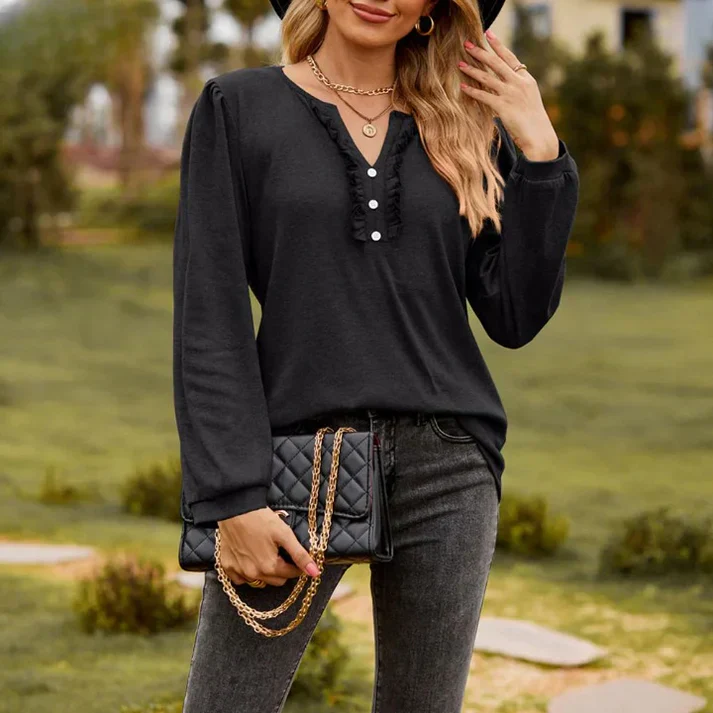 Bryher® | Loose Blouse With Ruffles And Buttons - Image 2