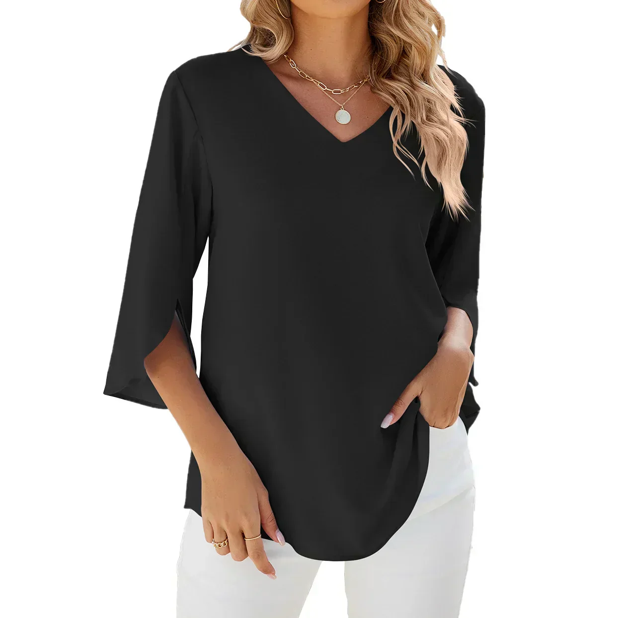 Buannsa® | Unique V-Neck Blouse - Image 6