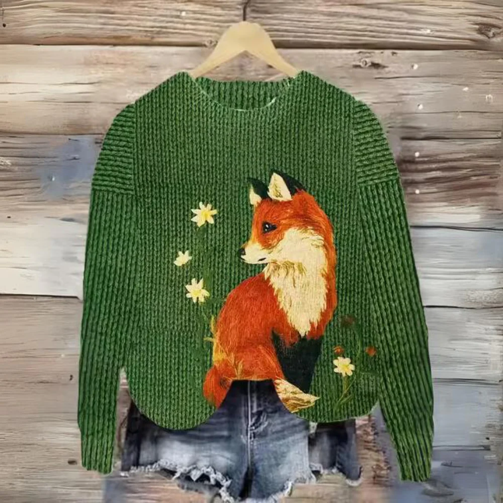 Camila | Casual long sweater with an animal motif - Image 3