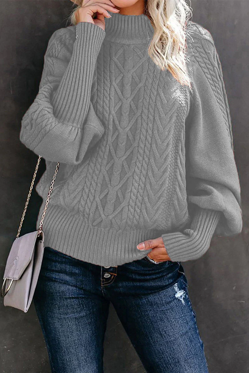 Carina | Casual solid color half turtleneck tops - Image 8