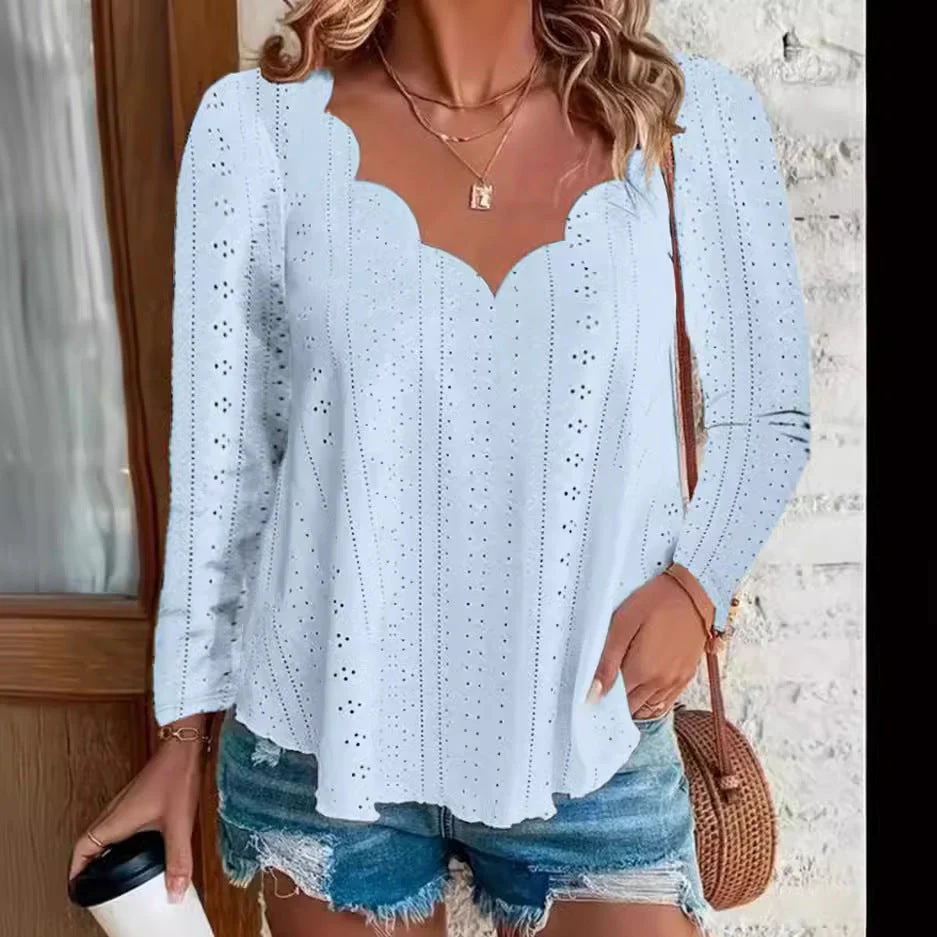 Carina® | Women'S Blouse With Integrated Lace Patterns And Curved Neckline - Image 10