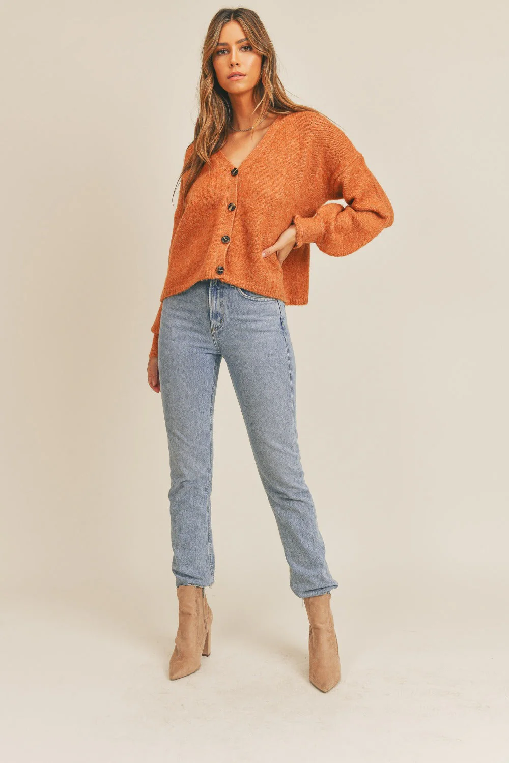 Carla | MABLE long-sleeved cardigan with button placket - Image 5