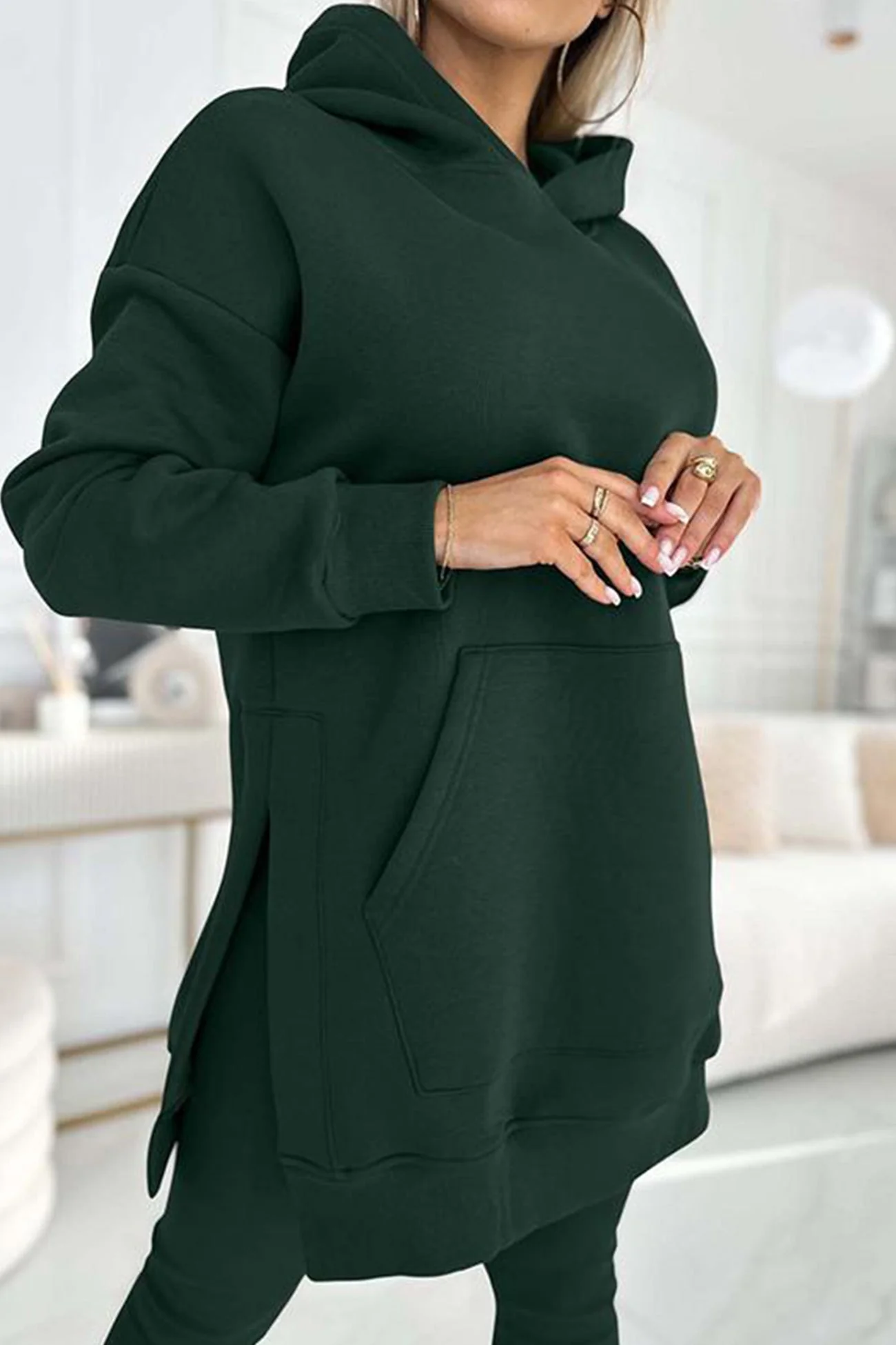 Carla | Mid-Length Hooded Slit Leggings Suits - Image 17