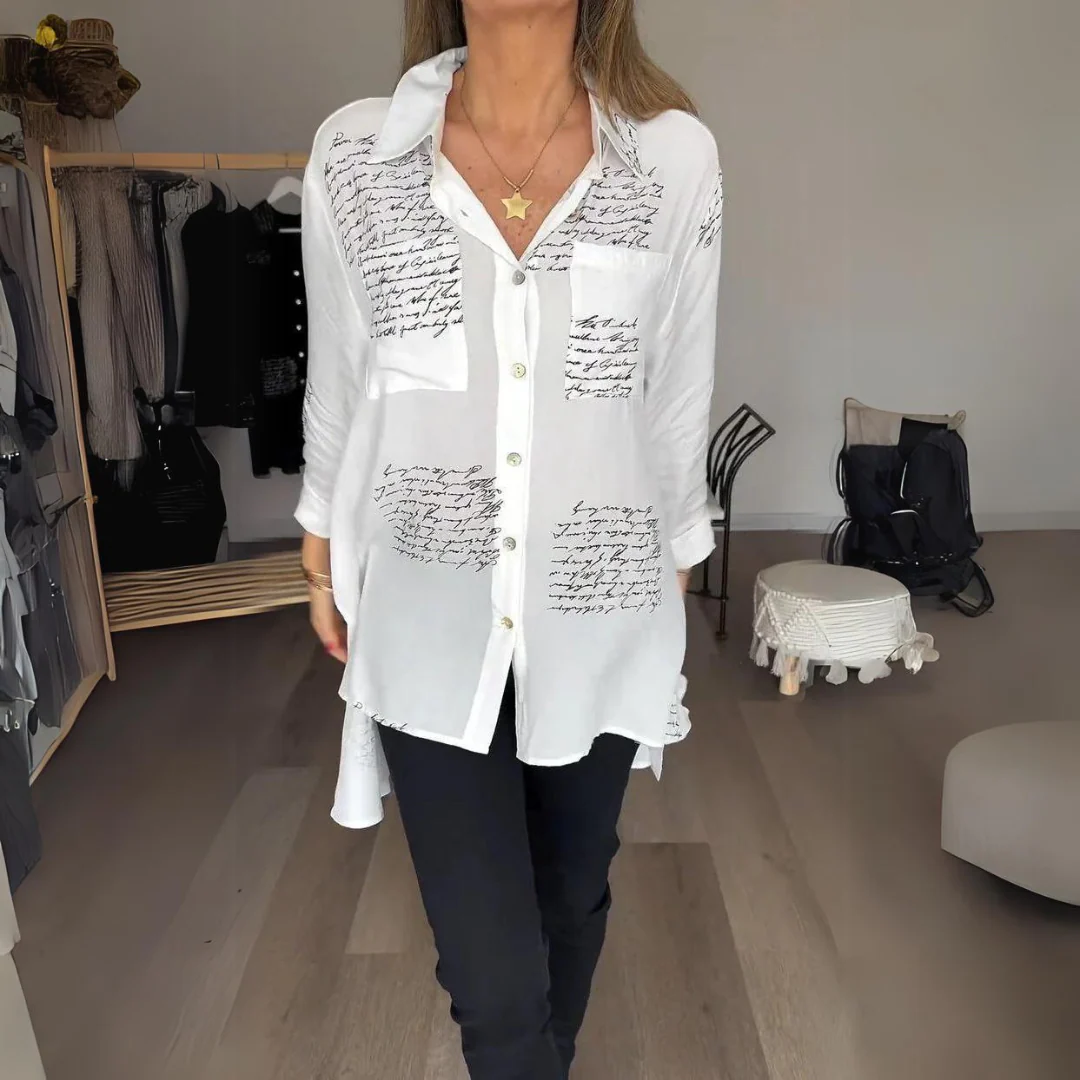 Carmela® | Women's letter print shirt - Image 2
