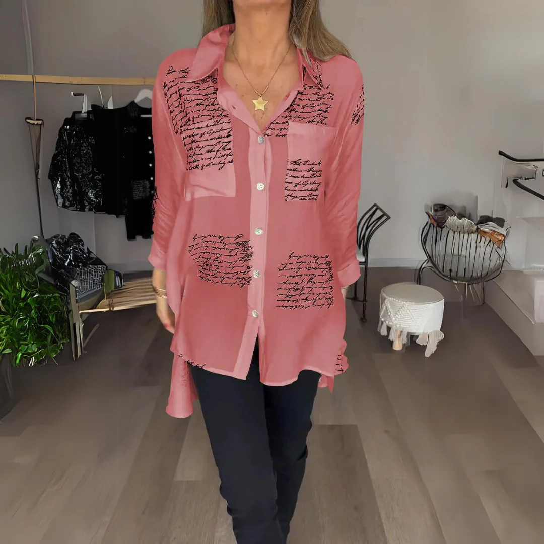 Carmela® | Women's letter print shirt - Image 3