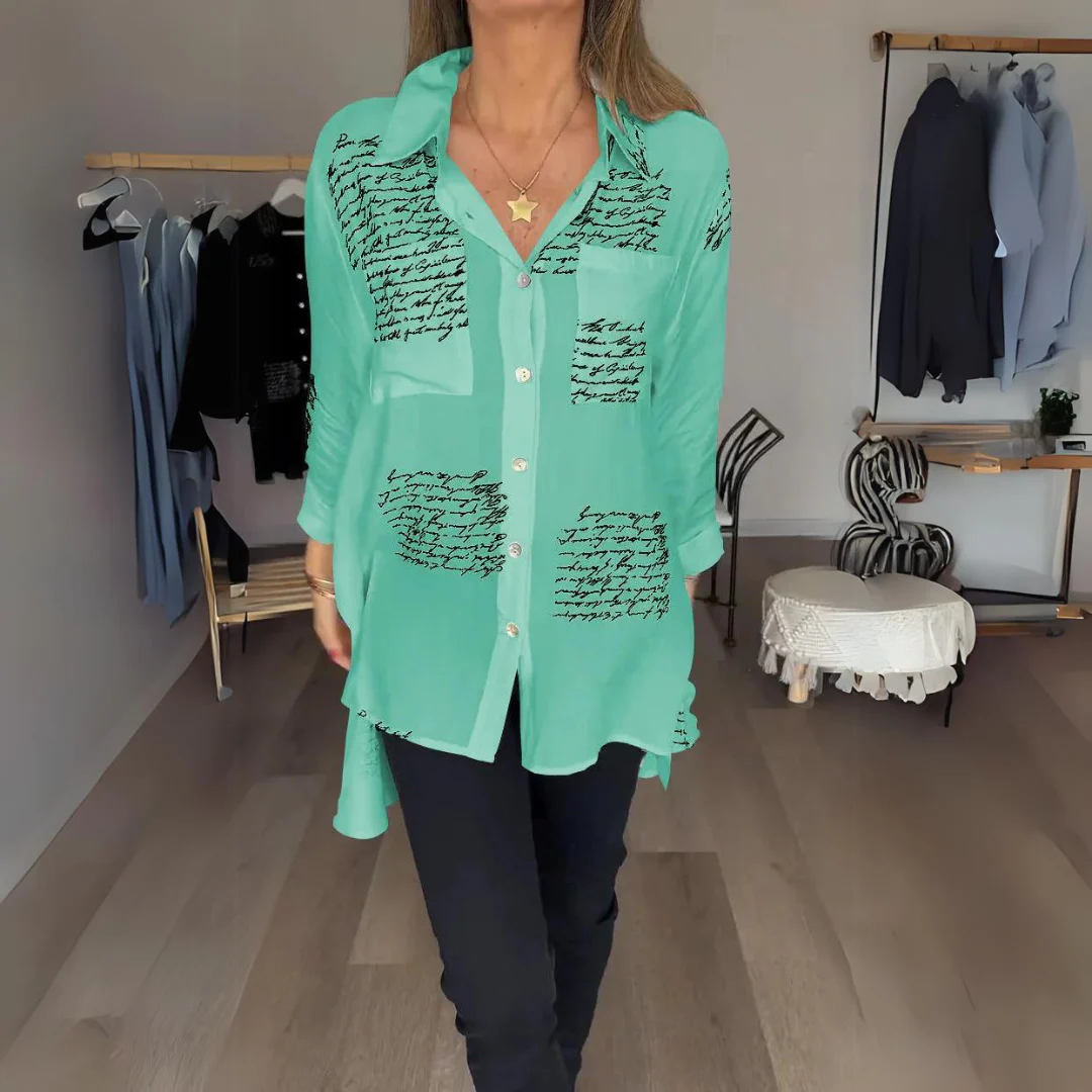 Carmela® | Women's letter print shirt - Image 4