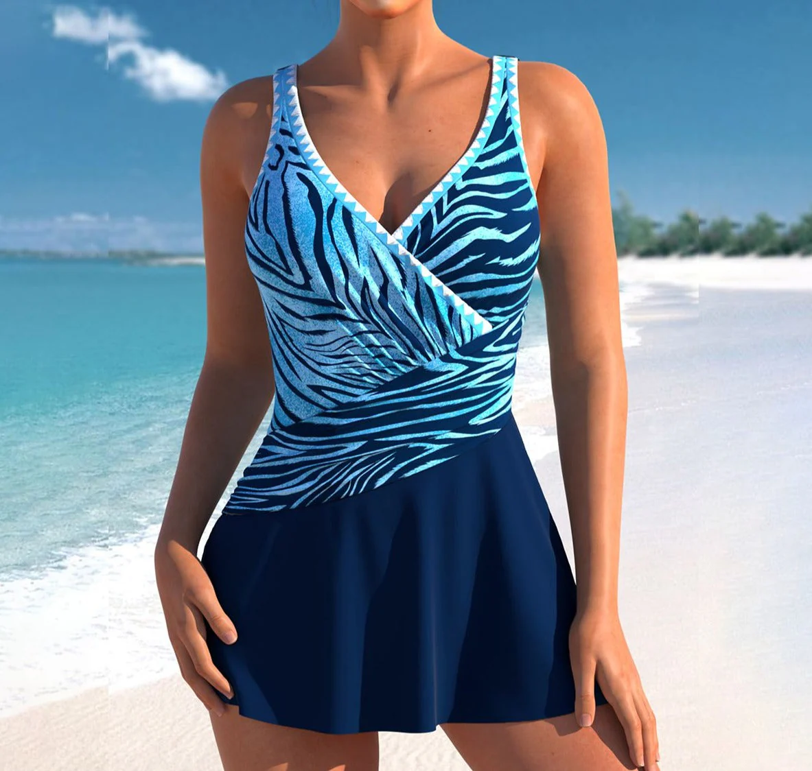 Carmen® | Modern Sleeveless Swimwear In Fresh Blue - Image 2