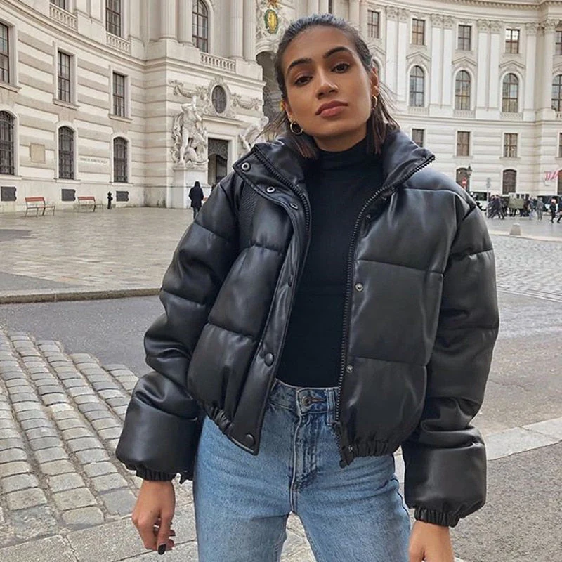 Carmen | Short black bomber style down jacket - Image 2