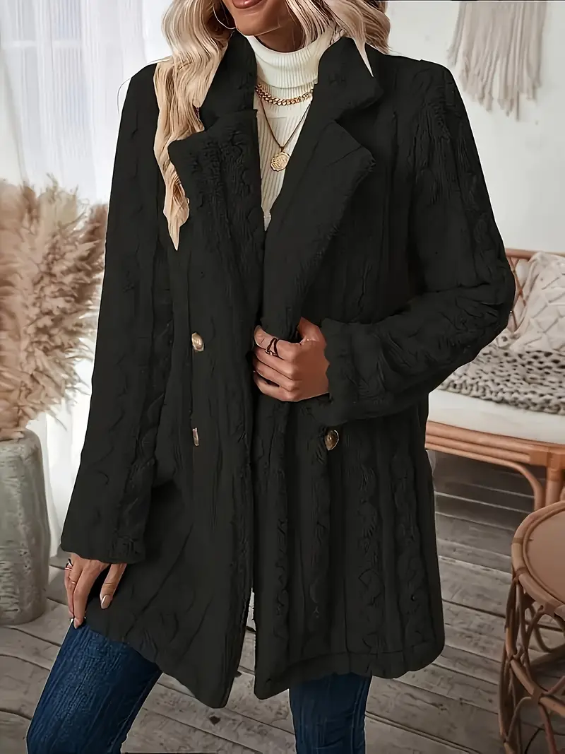 Catherine | Soft solid color thermal coat with long sleeves - Image 4