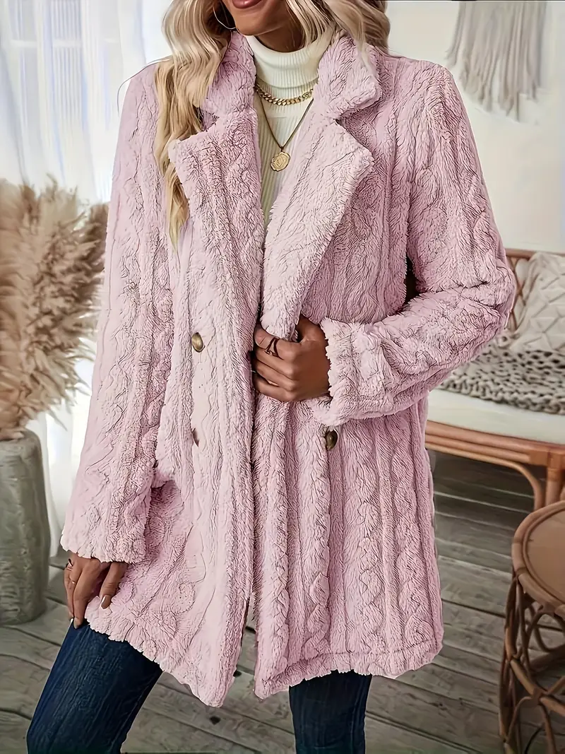 Catherine | Soft solid color thermal coat with long sleeves - Image 5