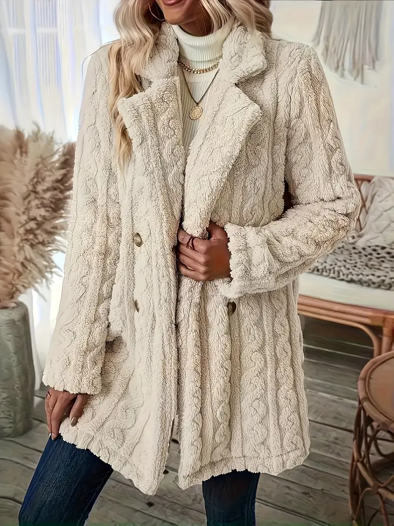 Catherine | Soft solid color thermal coat with long sleeves - Image 6