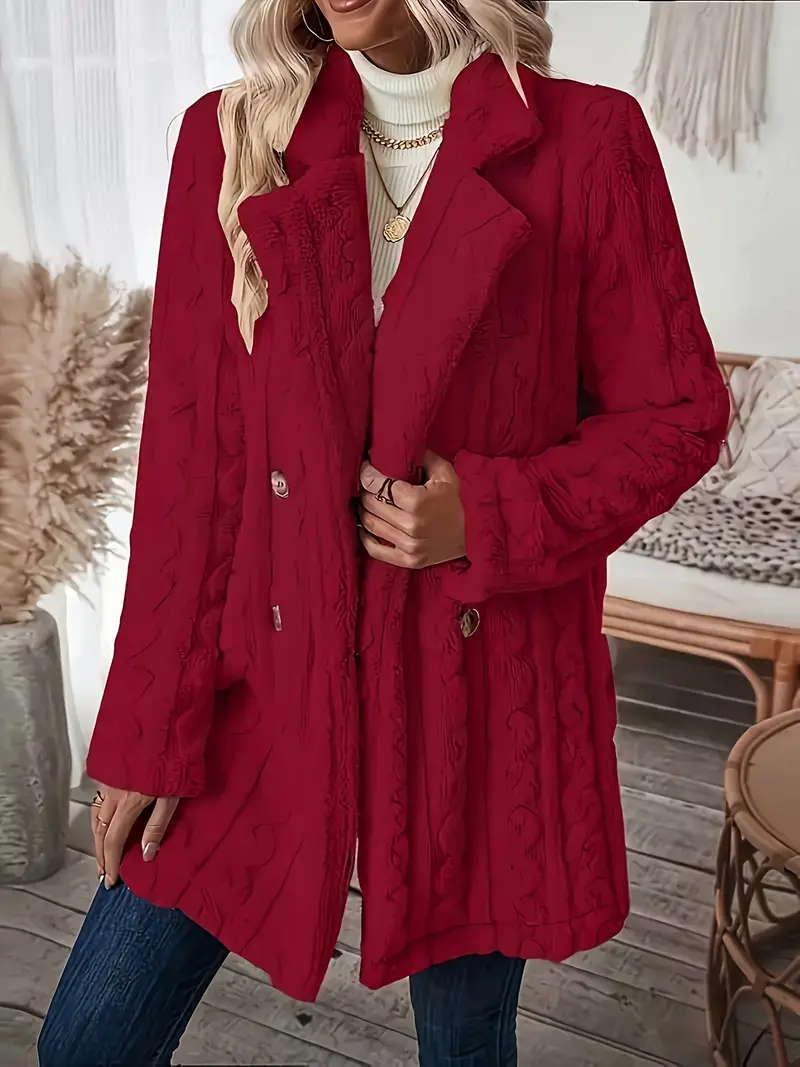 Catherine | Soft solid color thermal coat with long sleeves - Image 7