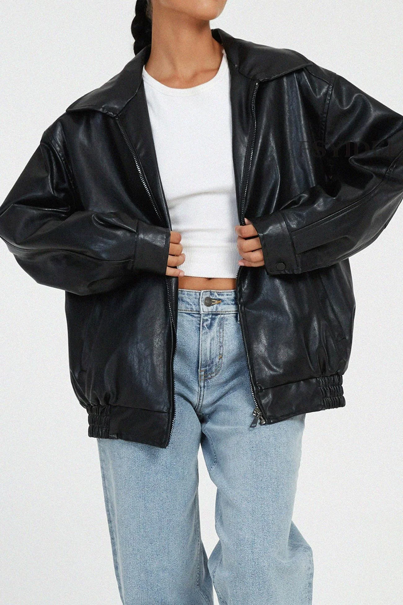Seline | Retro solid PU jacket - Image 7