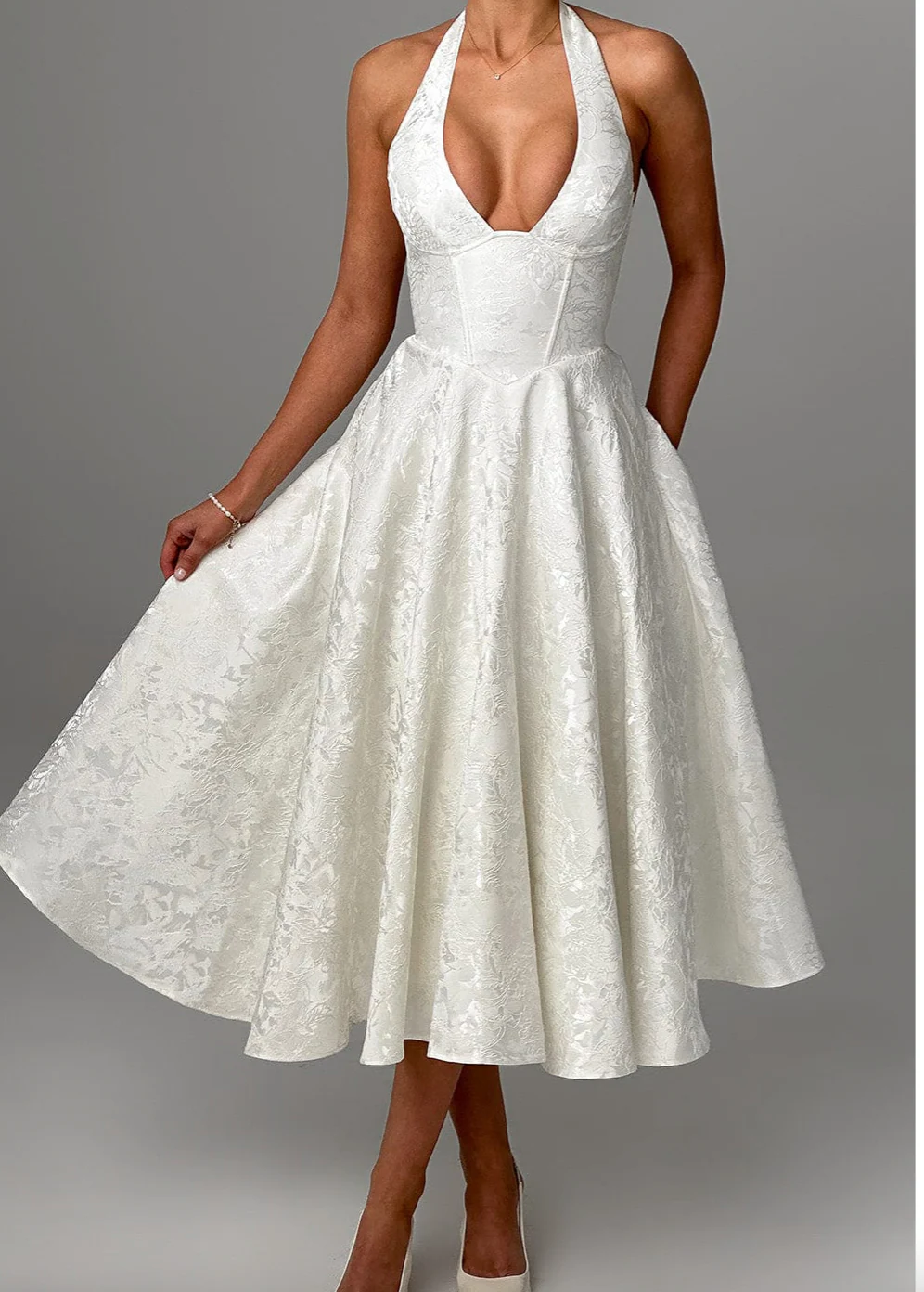 Christina® | Smart Midi Dress With A Bull Neck - Image 9