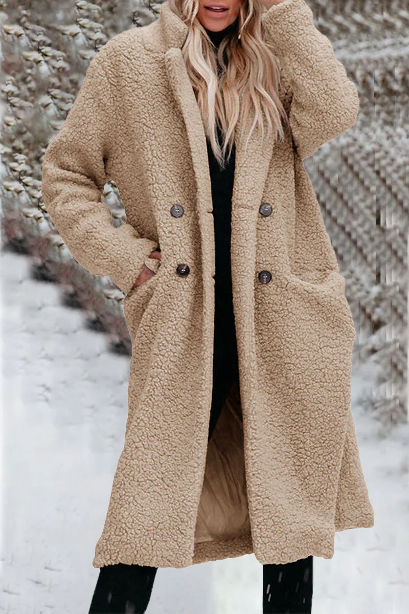 Cinthia | Elegant outerwear with a plain turn-down collar and pockets - Image 3