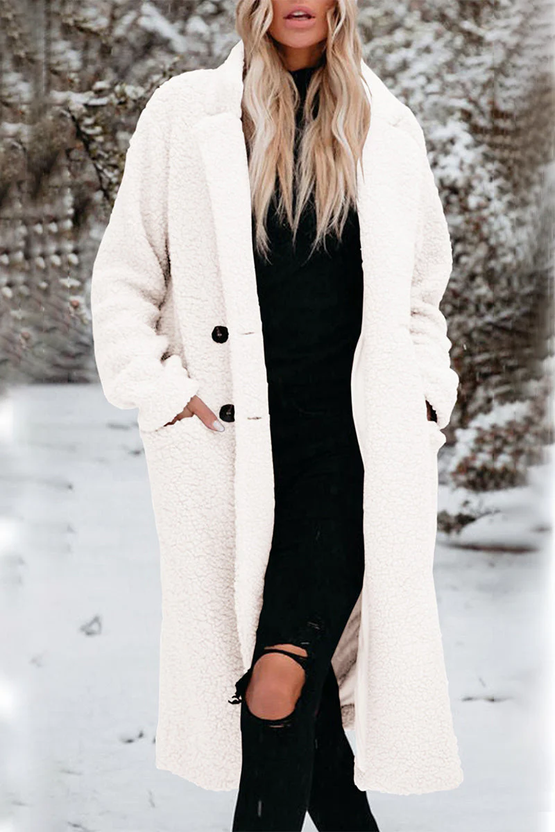 Cinthia | Elegant outerwear with a plain turn-down collar and pockets - Image 4