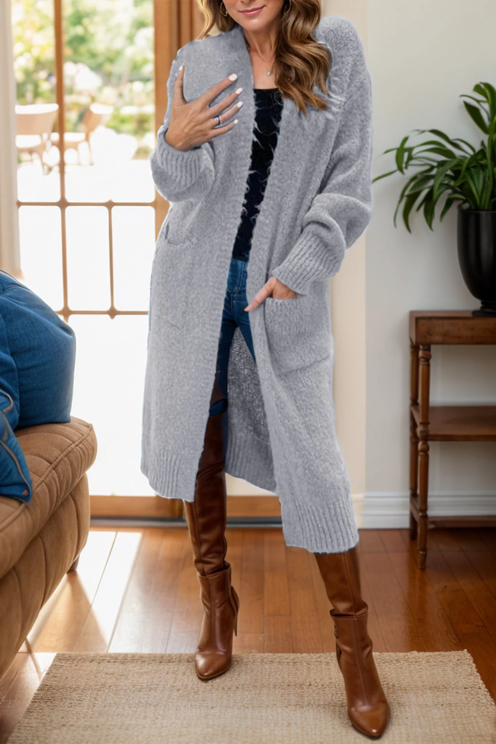 Clara | Long-sleeved peace sign cardigan - Image 4